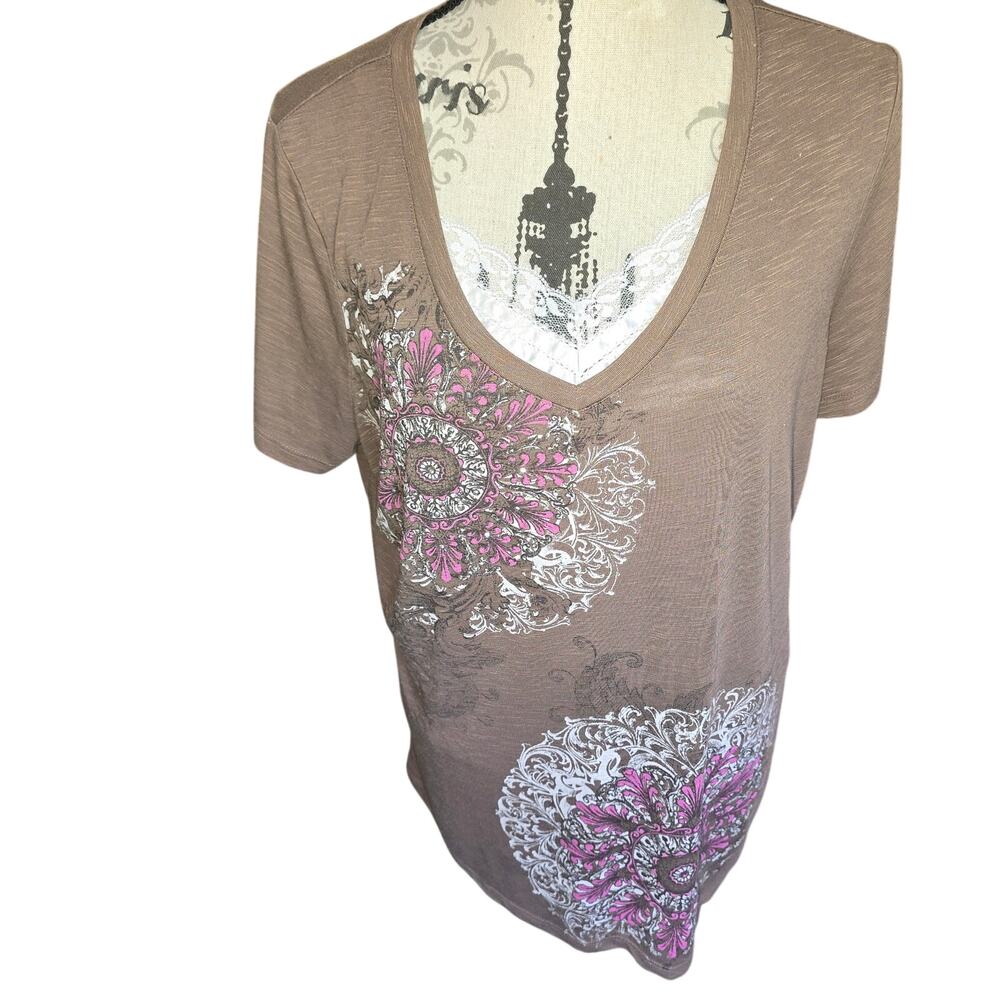 Y2k Brown Pink Rhinestone Mandala Appropriate Behavior Womens Size XL